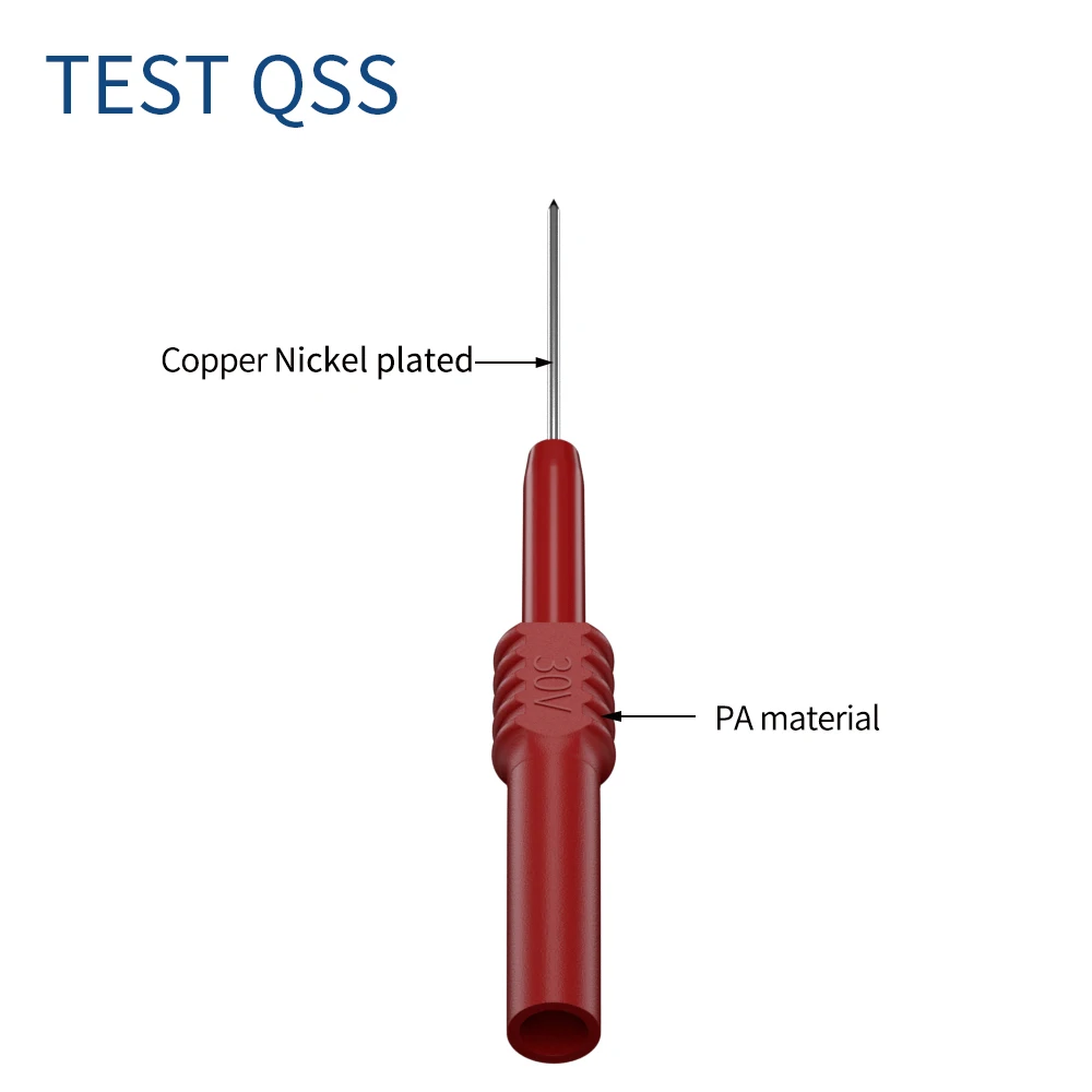 QSS 구부릴 수 있는 유연한 테스트 프로브 팁, 4mm 쌓을 수 있는 바나나 소켓 테스트 백 프로브 핀, 피어싱용 Q.30010, 2 개