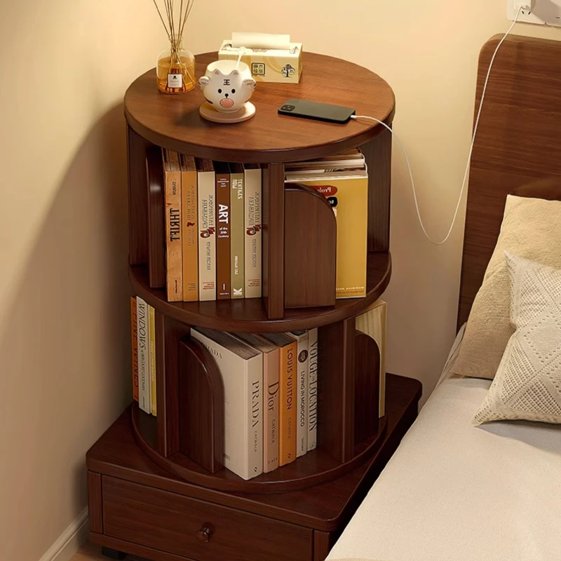 

Rotating Bedside Bookcase Bedroom Baby Book Shelves Wood Corner Kids Bookshelf Storage Estanteria Habitacion Cute Furnitures