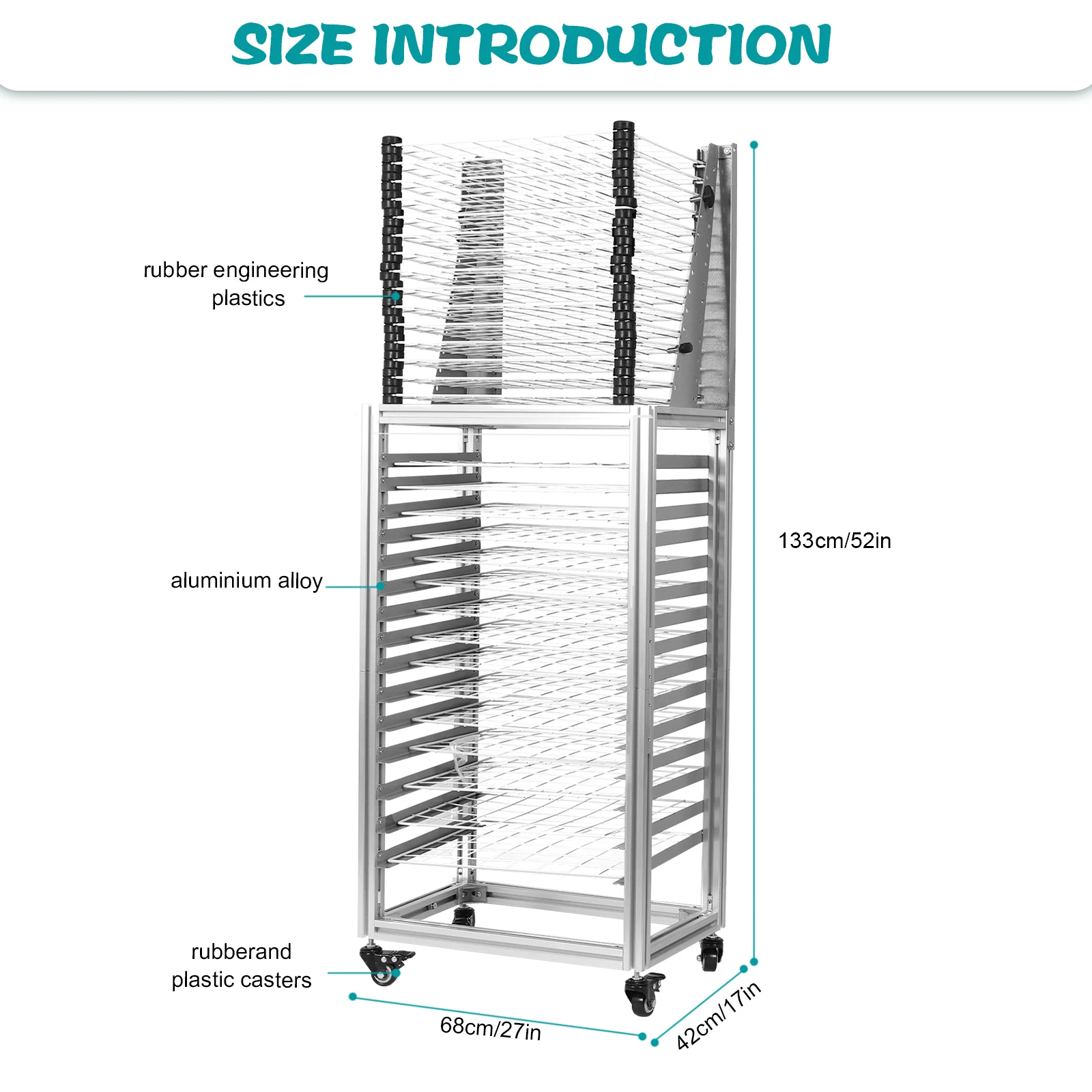 Iron 30 Layer Art Drying Rack Storage Stand for School Studio