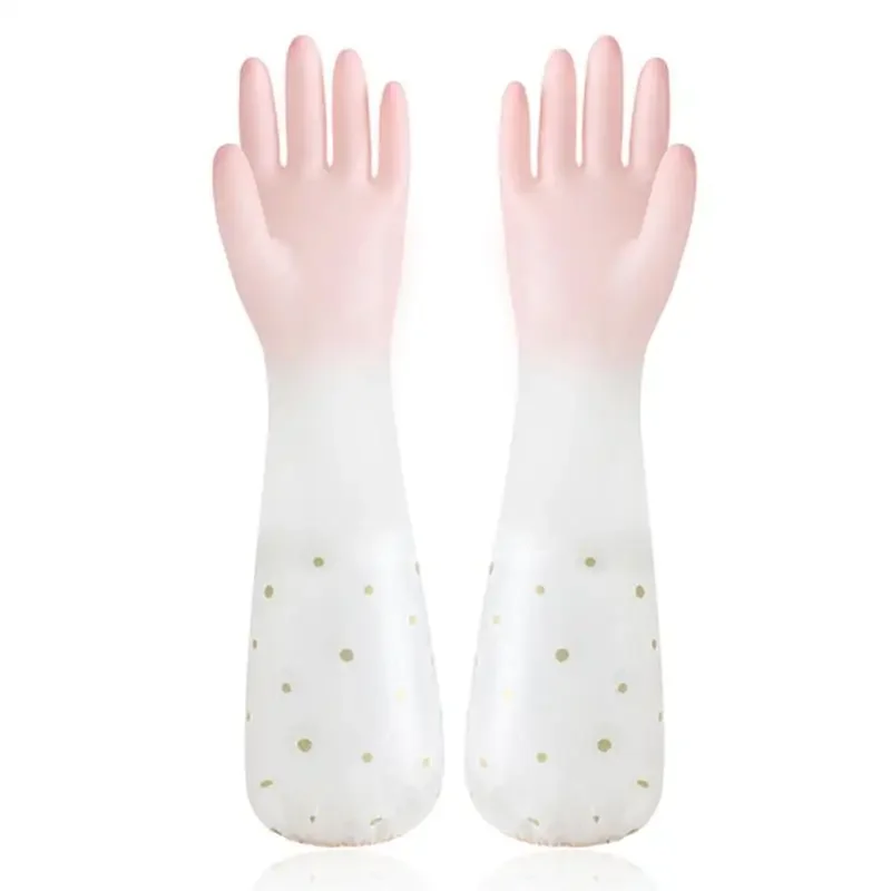 Winter Waterproof Rubber Latex Velvet Gloves Household Kitchen Durable Cleaning Washing Clothes Gloves