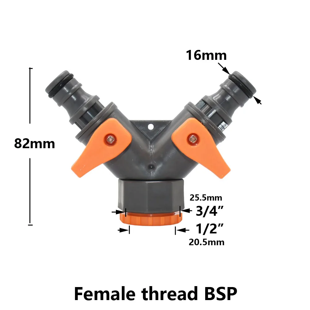 1/2" 3/4" 2/4-Way Garden Hose Splitter Y-Type Watering Connector Garden Tap For Outdoor Tap and Faucet