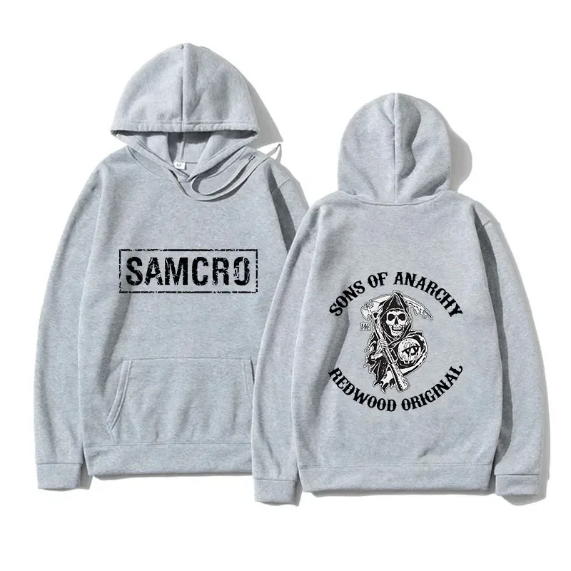 Men's Pure Cotton Hooded Sweatshirt Sons of Anarchy SAMCRO Double-sided Printed Men's and Women's Fashion Brand Design Pullover 4