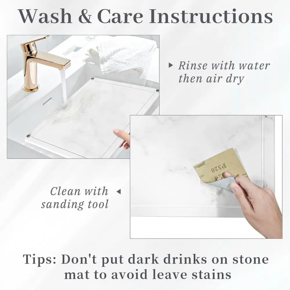 

Non-slip Dishwashing Mat for Kitchen Sink Quick-drying Toiletries Storage Holder Kitchen Counter Mat with Non-slip for Good
