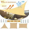 2m/3m/4m/5m/6m Sun Shelter Waterproof Sun Shade Sail Square Rectangle Triangle Garden Terrace Canopy Pool Shade Camp Hiking Yard 1
