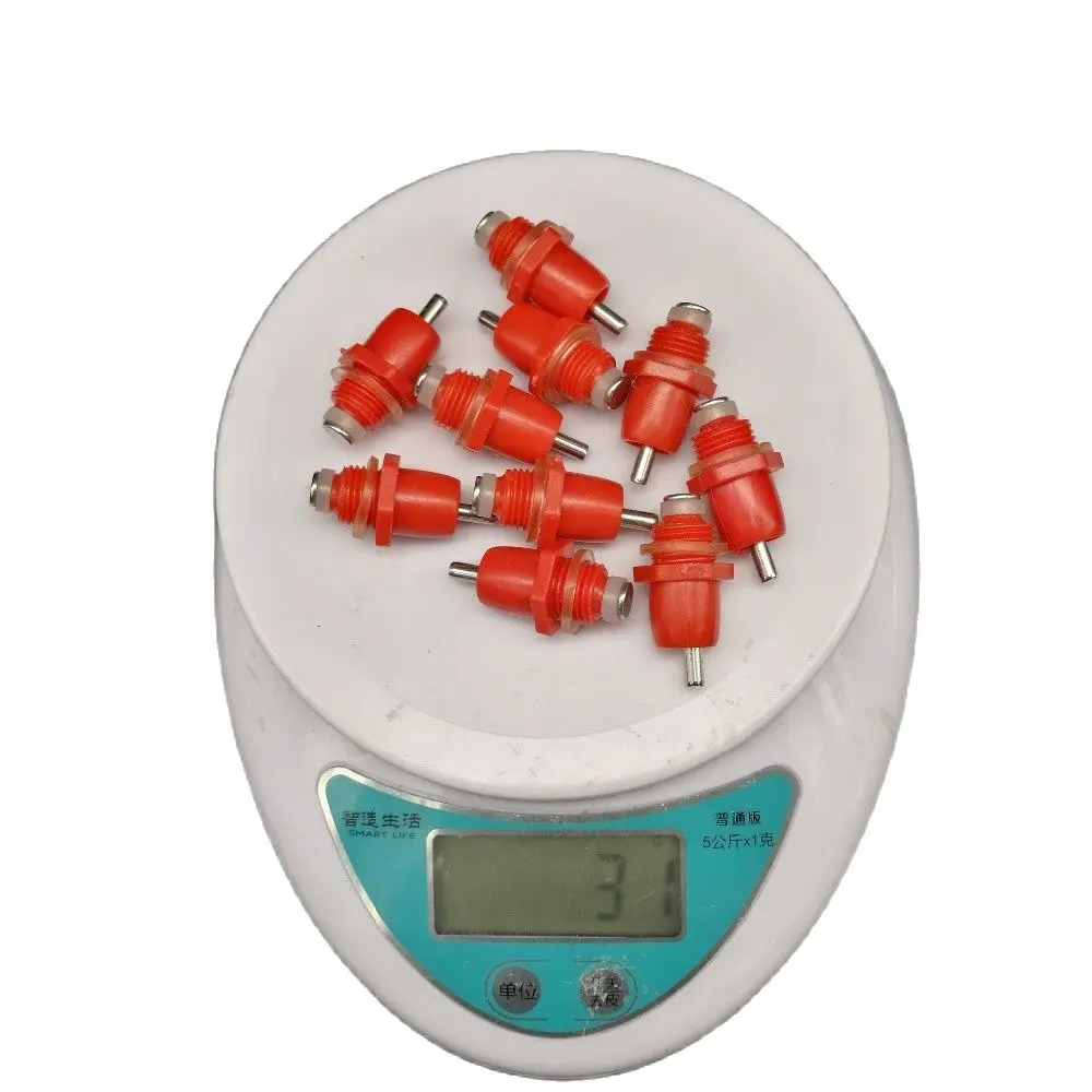 10 Pcs Spring Type Chicken Red Nipples Drinking Chicken With Automatic Water Dispenser Mouth Drinking Water