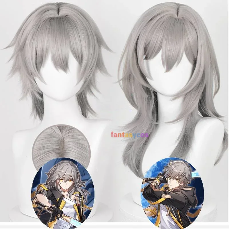 

Game Honkai Star Rail Trailblazer Cosplay Wig Gray Heat Resistant Synthetic Wigs for Halloween Costume Party Role Play + Wig Cap