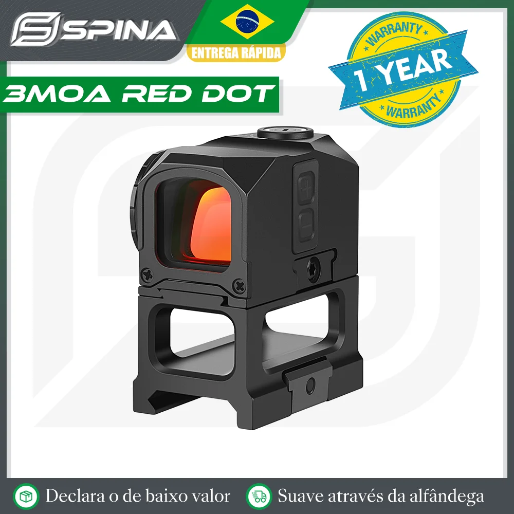 

SPINA OPTICS Tactical Hunting HD 3MOA Riser Hight Mount Waterproof Red Dot Sight LED Lighting Red Dot With RMR/MOS Base