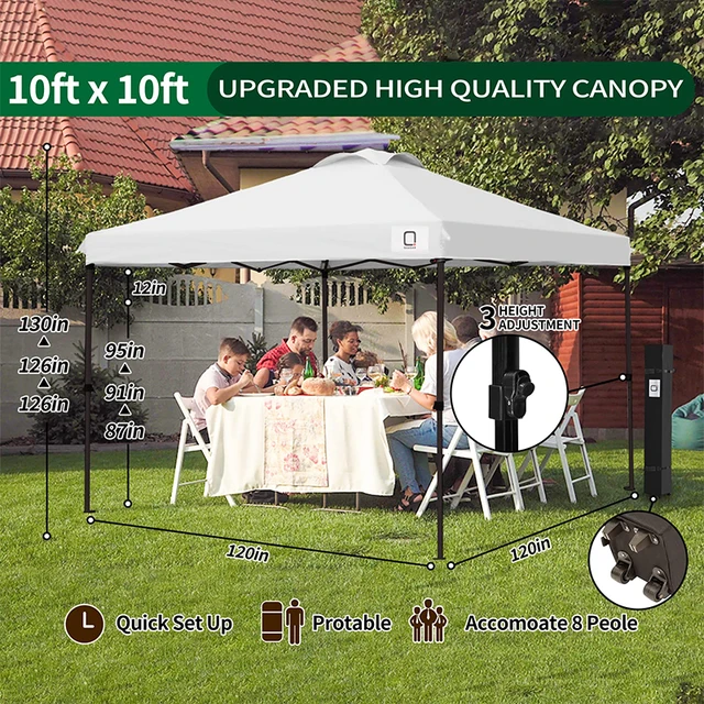 Quasar Kültéri Napellenzők Tartókeretekhez Összecsukható Kemping -Lombkorona Kerti Sátrak Erkély Napellenző Napsejtek 10 × Ft - Image 3