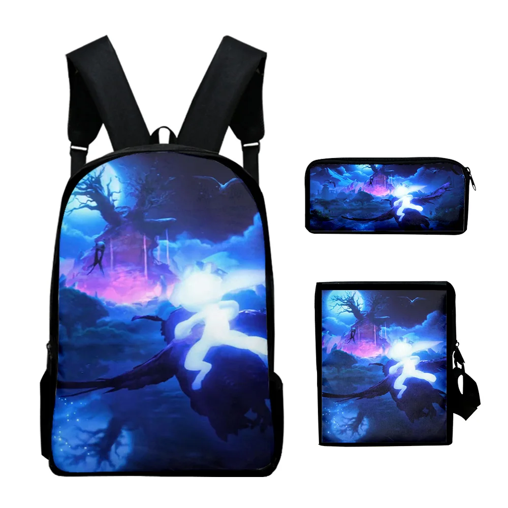 Ori And The Will Of The Wisps Zaino 3 Pezzi Set Borse A Tracolla Daypack Borsa Con Cerniera Per Studenti Borsa A Matita Unica Borse Di Moda