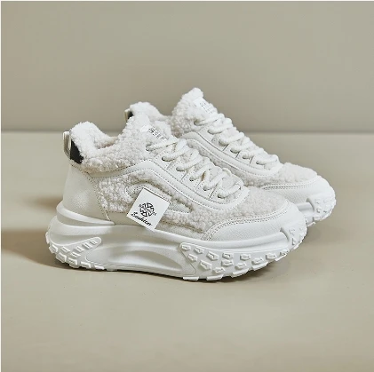 Women's Shoes Autumn and Winter New Fashion Trend Plus Cotton Warm Lamb Velvet Comfortable Breathable Outdoor Casual Shoes