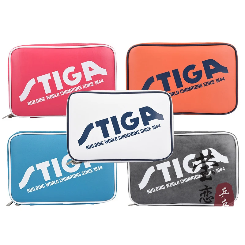 stiga table tennis suare case PU surface double layer could hold two table tennis racket ping pong case