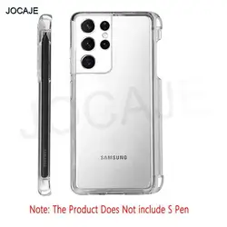 Enhanced Shockproof TPU Clear Phone Case with Stylus Pen Slot for Samsung Galaxy S21 Ultra (Transparent)