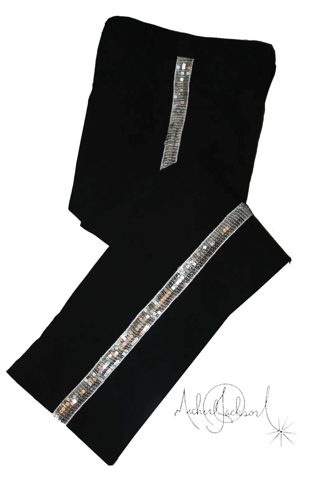 MJ Michael Jackson Black Entertainers Straight Silver trousers pants for fans Billie Jean Performance