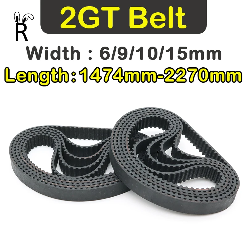 Belt Length 1474mm-3600mm GT2 Belt Synchronous Belt Width 6/9/10/15mm Rubber Closed Loop Belt 2M 2GT Timing Belt 3D Printer Belt htd 3m timing belt width 10mm length 132mm 288mm number of 44teeth 96teeth closed loop rubber htd 3m synchronous belt 10mm