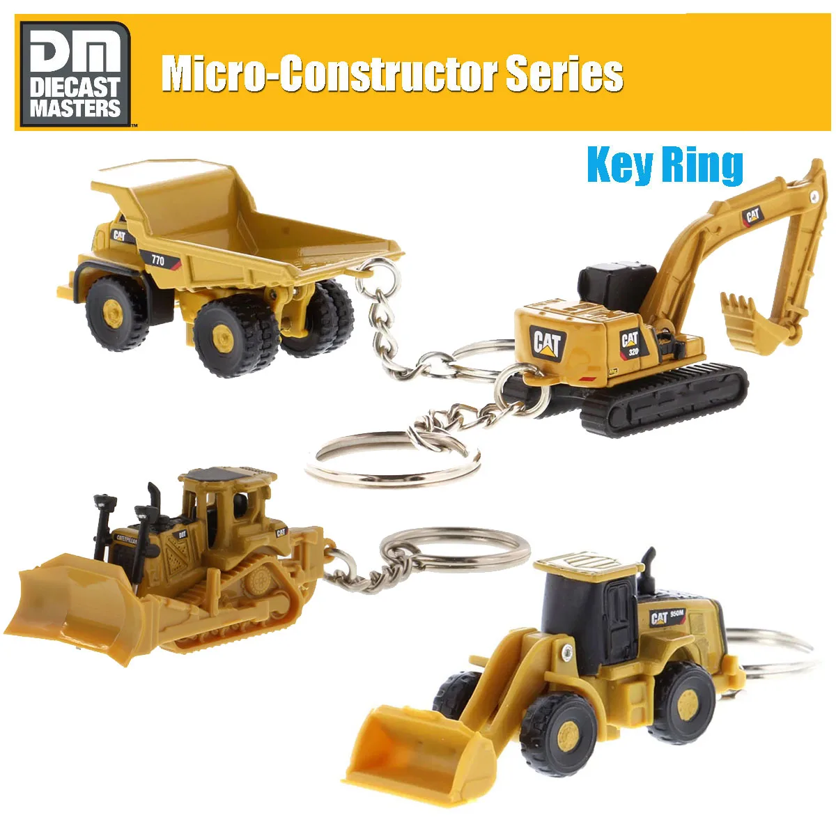 NEW Mini CAT 950M Wheel Loader 770 Truck D5T Tractor Diecast Models Keychain Key Ring for Collection gift 85986