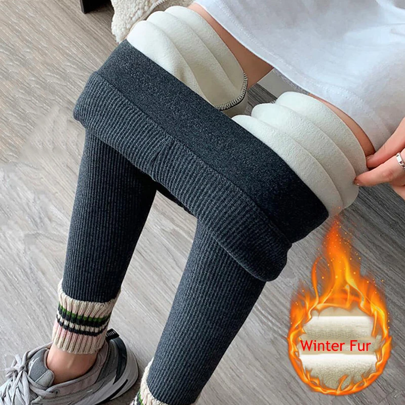 2023 New Winter High Waist Soft Fur Keep Warm Leggings Women Fleece Velvet  Female Thick Pants Velvet Thermal Women's Leggings - AliExpress