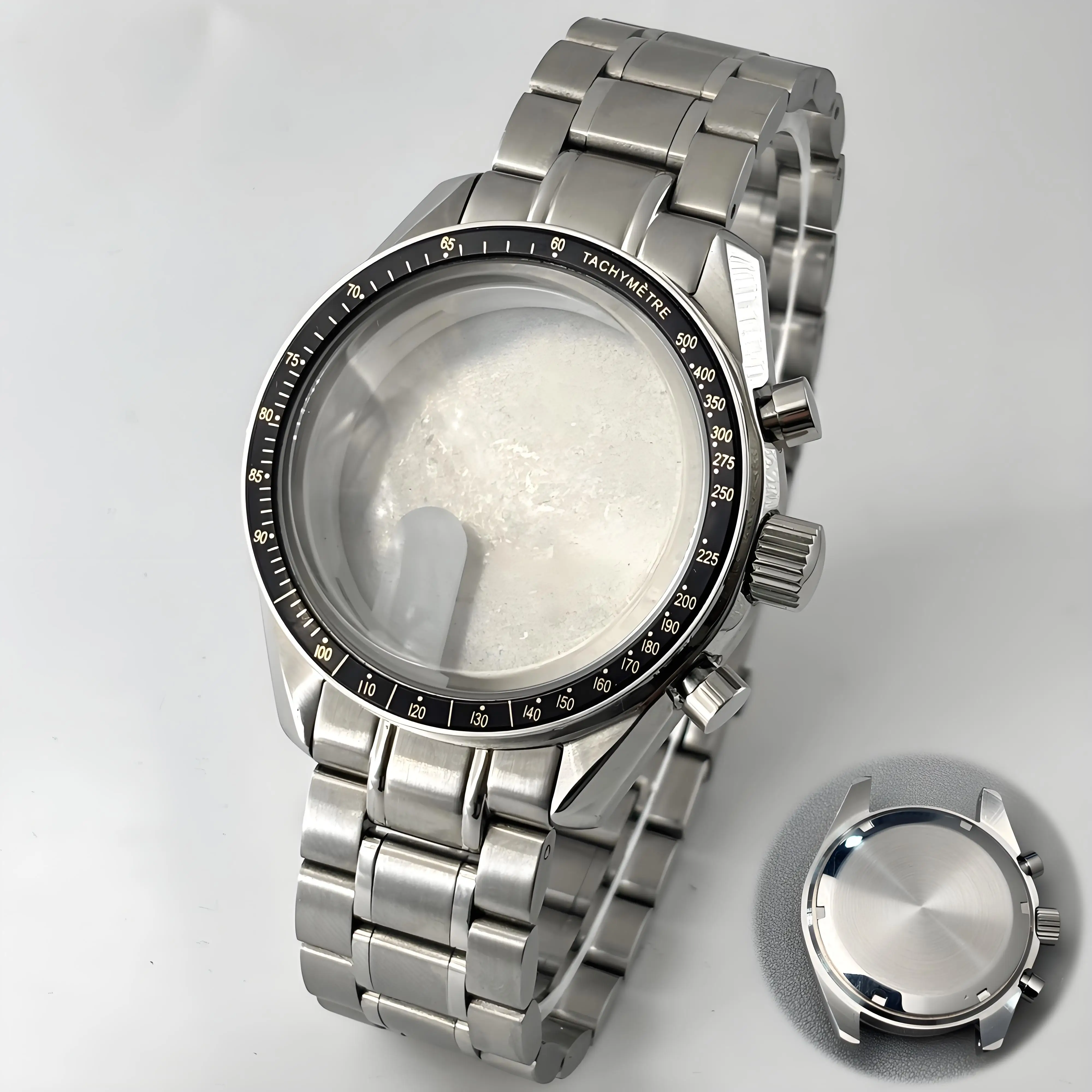 Moon Metal Chronograph Case with Sealed Back and Bezel - Elegant Business Watch