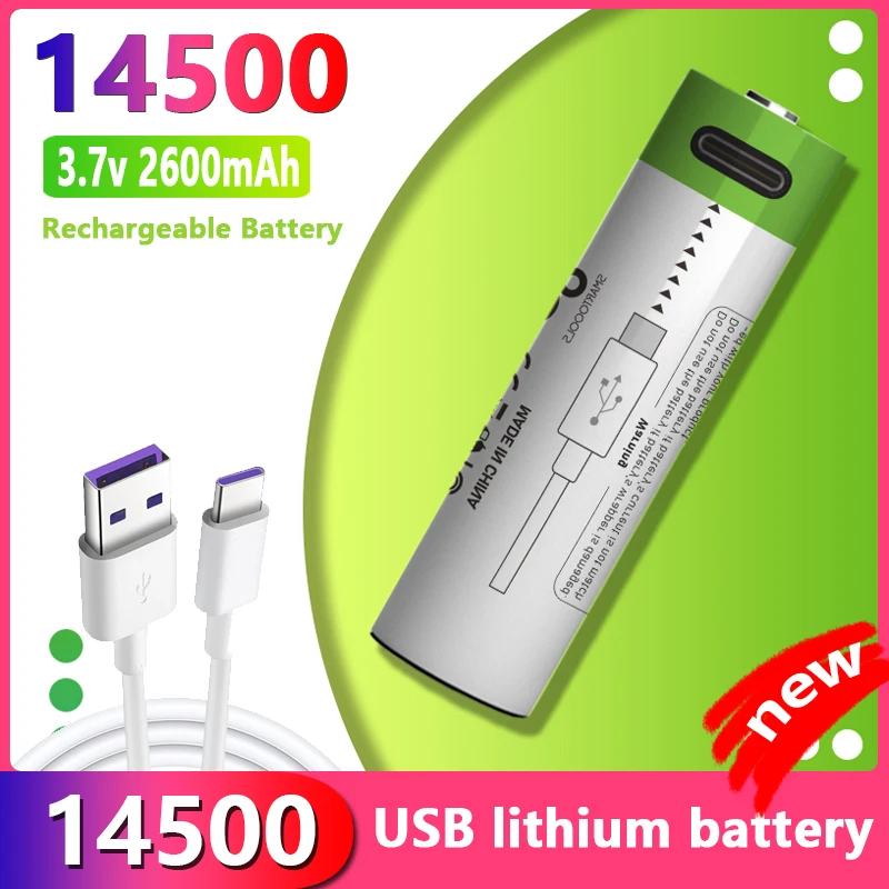 

Original 14500 aa battery 3.7v 700mAh high current rechargeable lithium C type suitable for Electric toothbrush shaver battery
