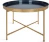 Kate & Laurel Celia Modern Glam Round Coffee Table, 28.25" x 28.25" x 19", Navy Blue & Gold Leaf,Chic Sophisticated Accent Table 5