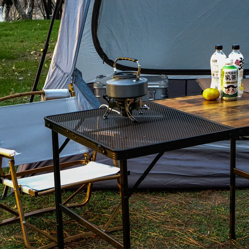 

Outdoor Camping Picnic Aluminum Alloy Folding Raised Table Barbecue Table Car Mounted Tables and Chairs