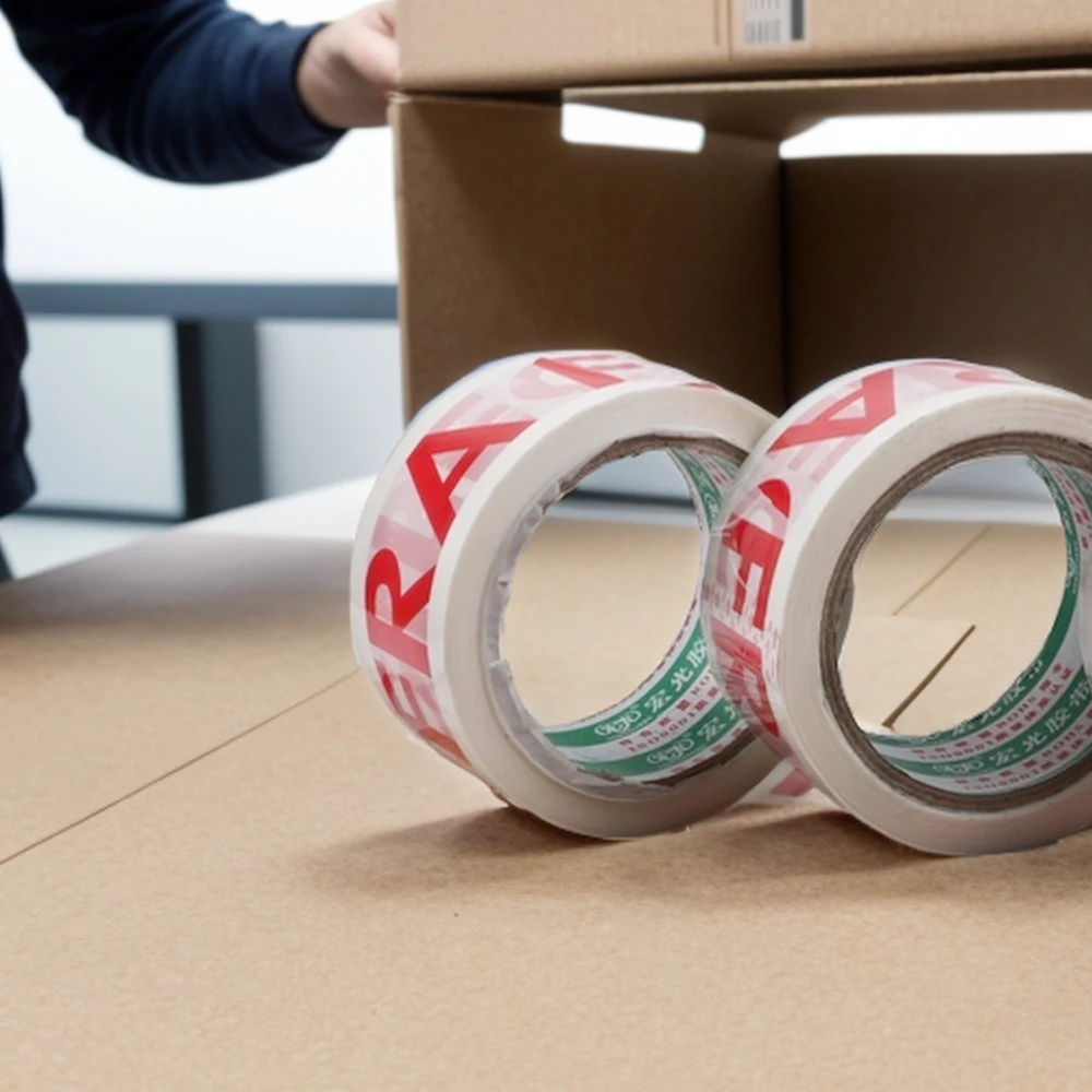 Rotolo di nastro adesivo per imballaggio da 48 mm x 50 m: realizzato in materiale PP con avviso di fragilità, adesivo per marcatura e fissaggio - immagine 6