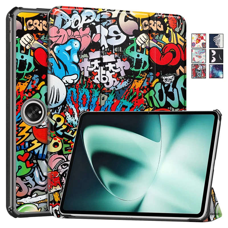For OPPO Pad 2 Case Painted Smart Leather Hard Cover for Coque Oneplus Pad Tablet Case For Funda OPPO Pad2 11.61 Inch #S_voghion.com