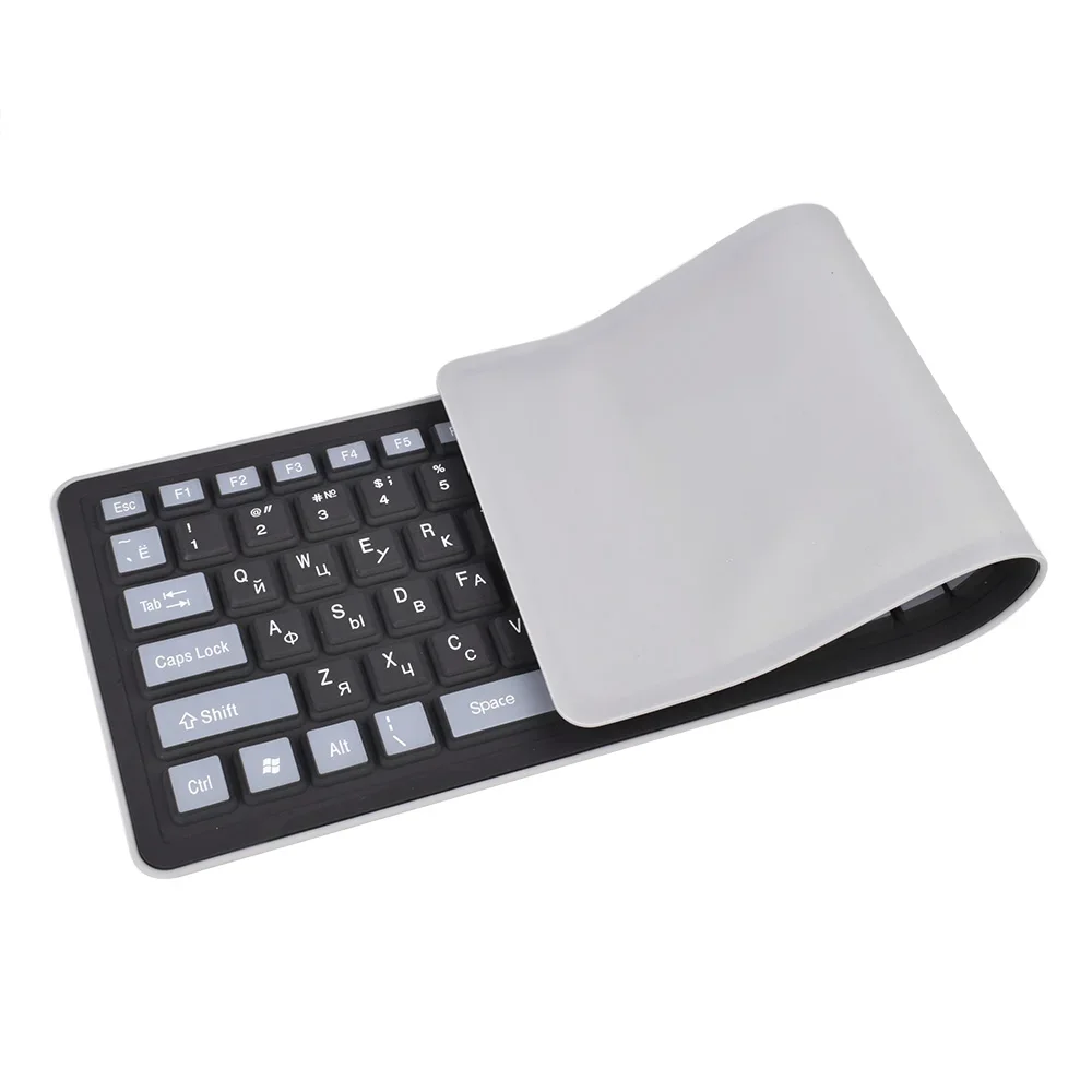 Flexible USB Wired Russian Keyboard with 103 Silicone Keys