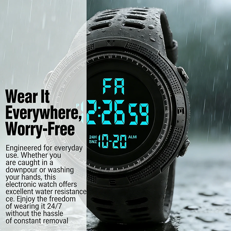 Digital Men Watch Military Sports Wristwatch Multifunction Waterproof Sport Watches Kids Student Electronic Watch for Men Gifts - 6