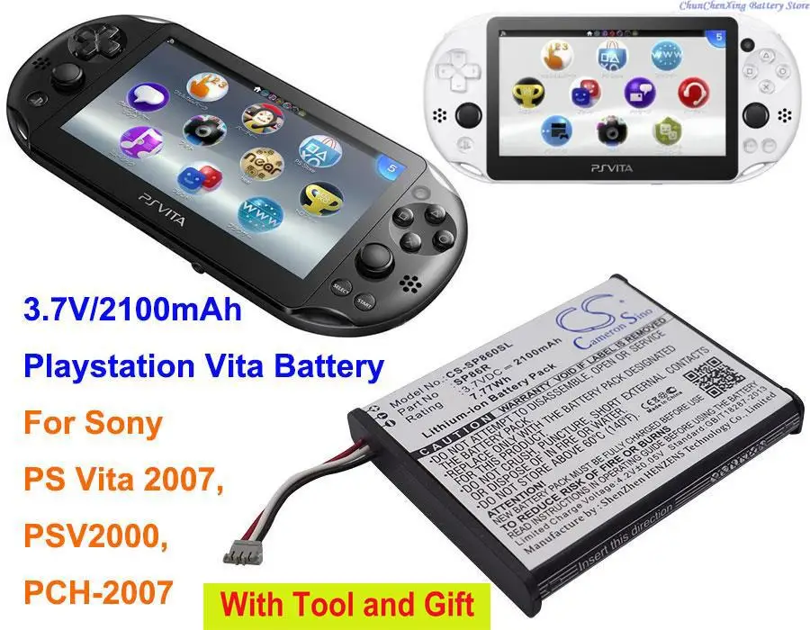 Batterie adaptée à Sony PS Vita (version 2007), PSV2000, type SP86R
