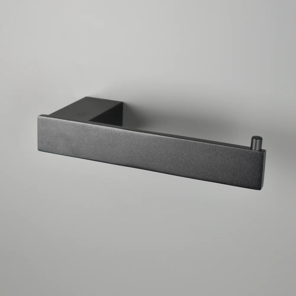 

Aluminum Paper Holder Black Roll Hanger Tissue Rack Bathroom Accessories Euro Tissue Holder High Quality