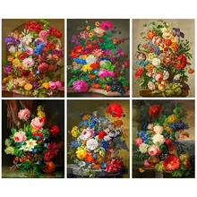 

GATYZTORY Painting By Number Flowers In Vase Drawing On Canvas Diy Pictures Handpainted Home Decoration Gift 40*50cm