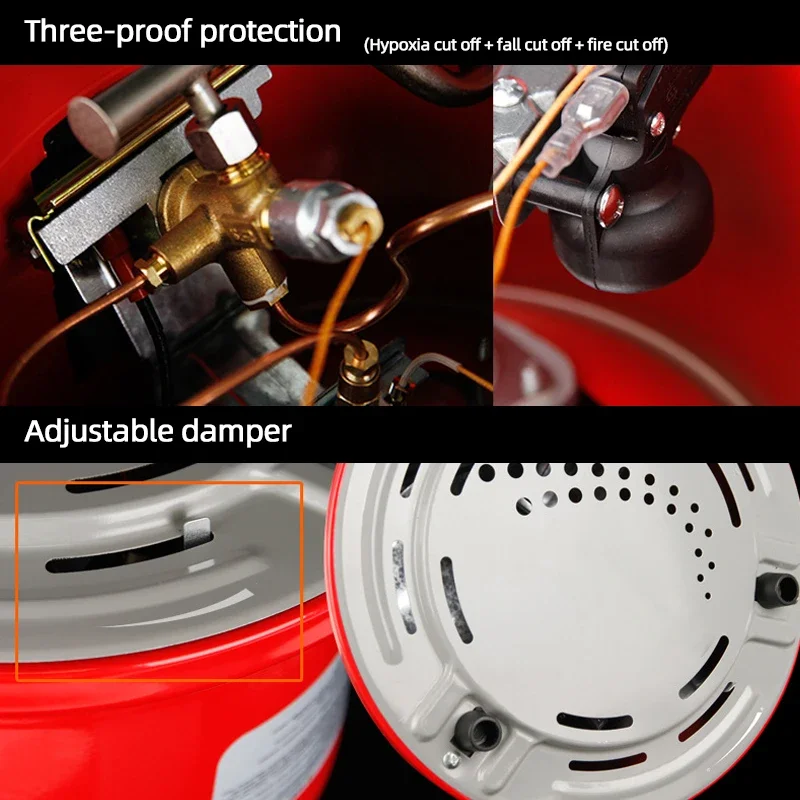 Outdoor Tent Propane Heater 2-in-1 Camping Gas Stove Portable Camp Heaters for Ice Fishing Survival Emergency Patio Orange 3