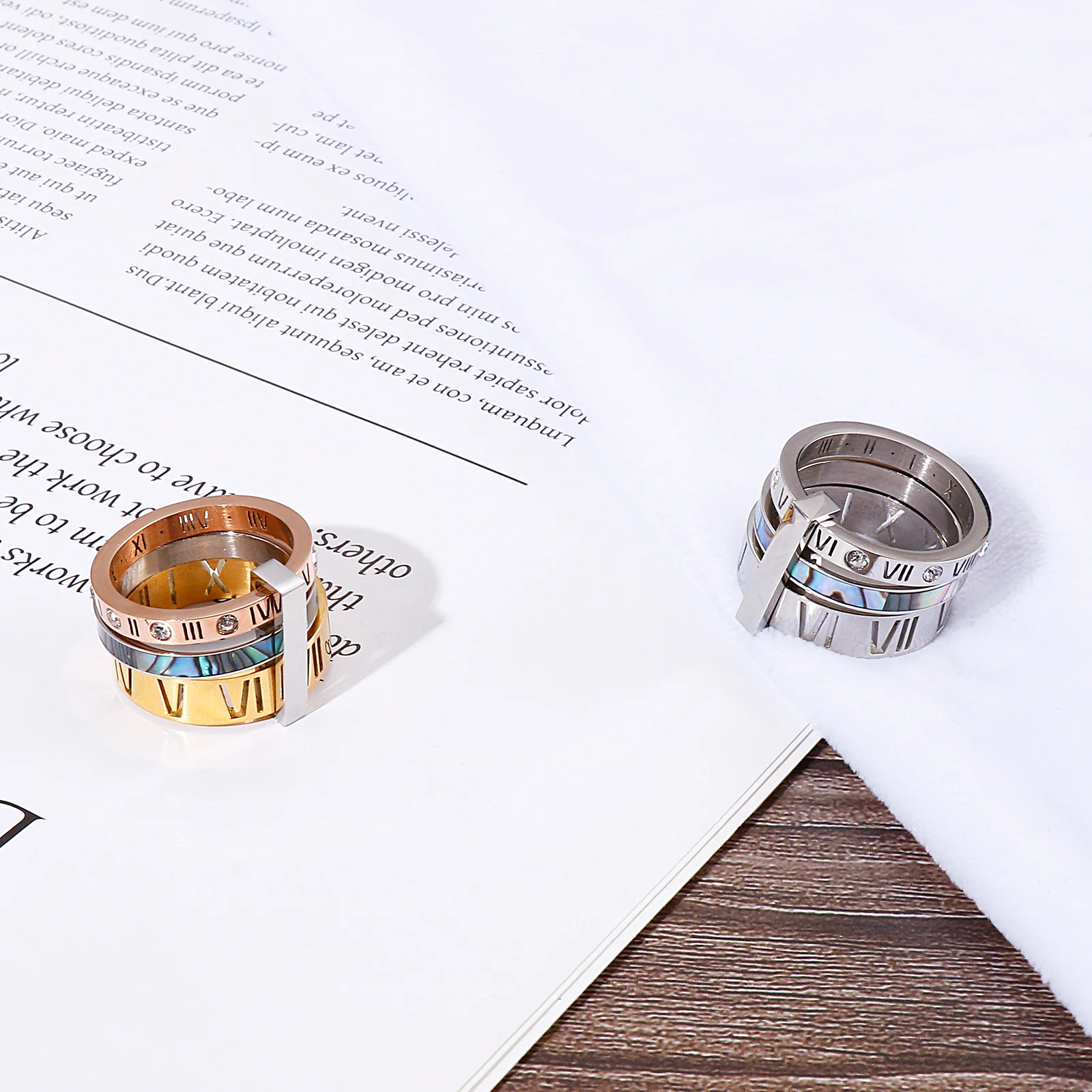 HIJONES Men Women's Roman Numeral Stainless Steel Ring Vintage Personalized Number Hip Hop Ring Band Finger Jewelry Silver Size 6