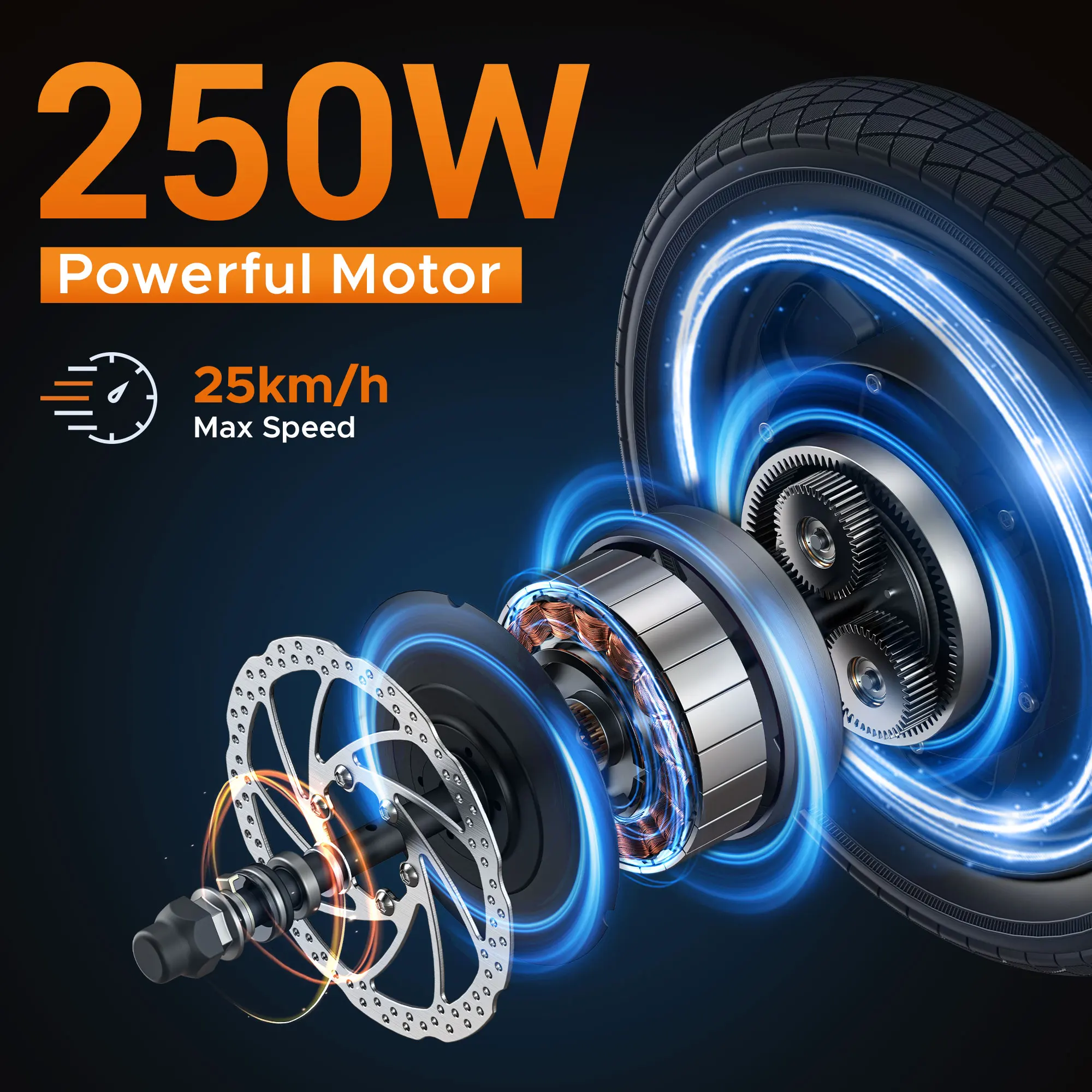 HillMiles Mile 1 Bici elettrica pieghevole 250W 36V 10.4Ah Pneumatici da 14 pollici Mini bici elettrica pieghevole leggera Carico di 60 km 120 kg - immagine 6