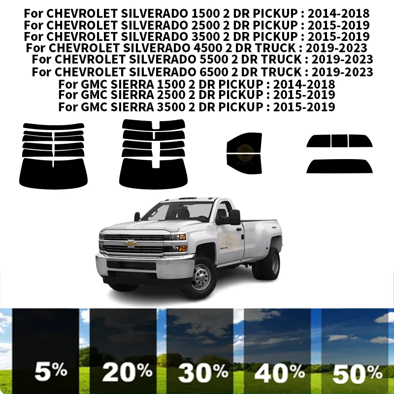 

Precut nanoceramics car UV Window Tint Kit Automotive Window Film For CHEVROLET SILVERADO 3500 2 DR PICKUP 2015-2019