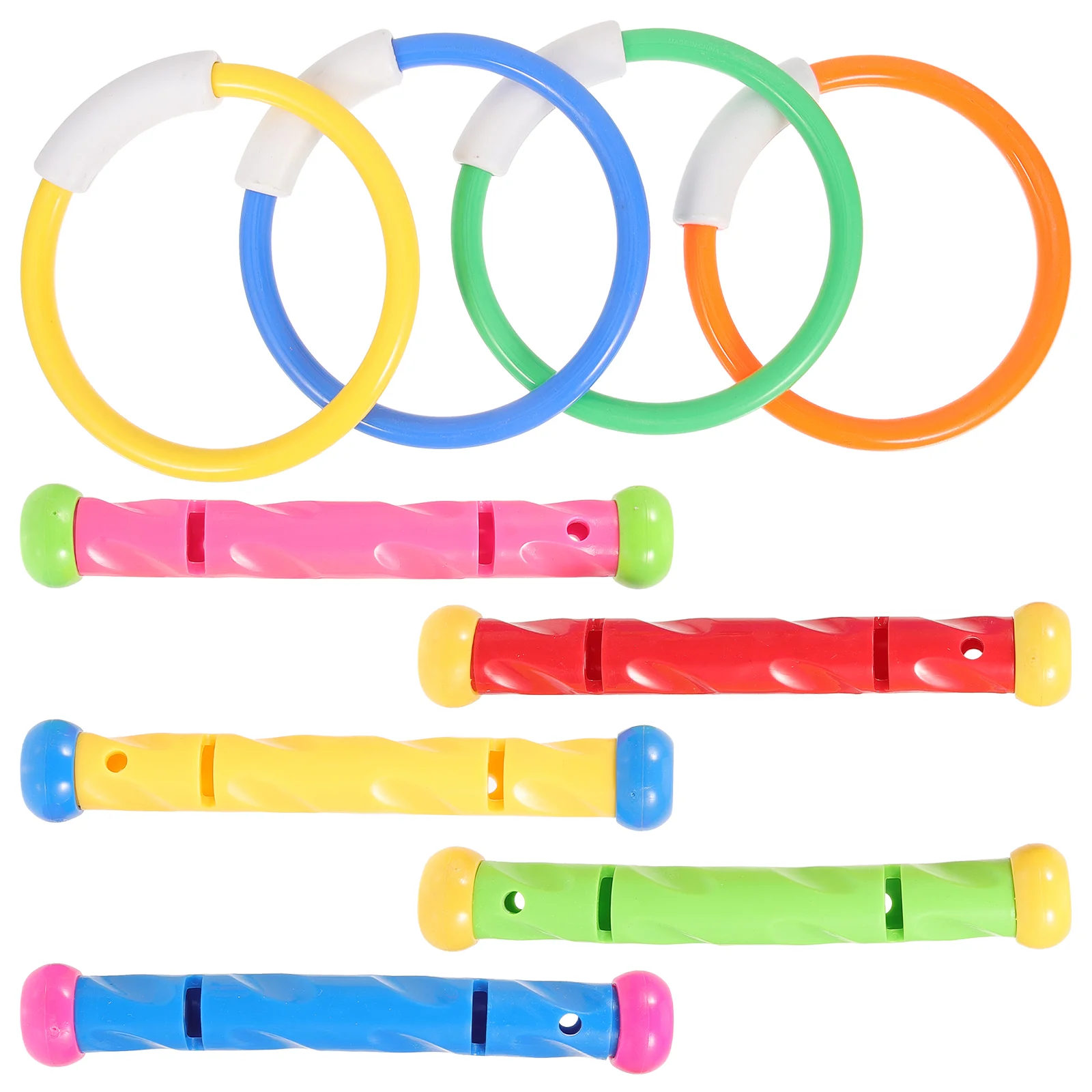 

9 Pcs Diving Play Set Pool Toys for Exercise Parties Dive Sticks Entertainment Swimming Plastic Rings Kids Playtime Learning