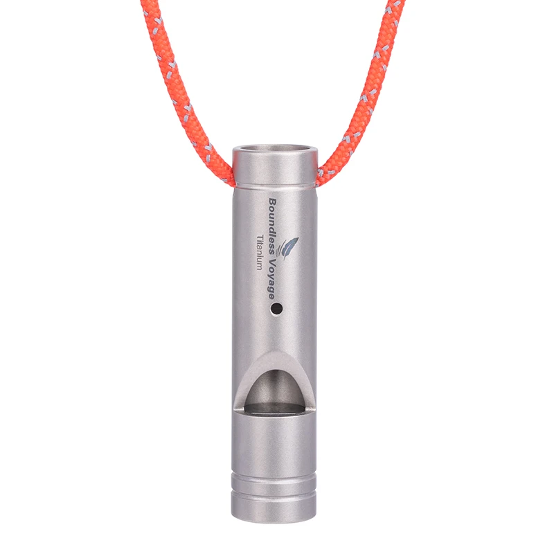 Boundless Voyage Emergency Survival Whistles Lanyard Training Sports Whistle Outdoor Hiking Camping Supplies Titanium Whistle