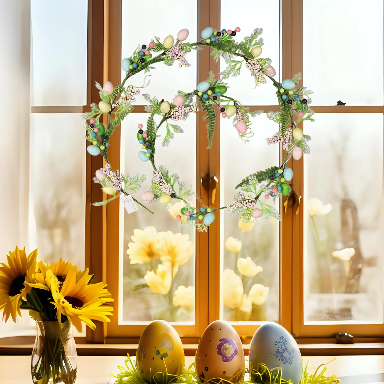 

Easter Egg Garland with Easter Eggs Spring Garland for Kitchen Mantels