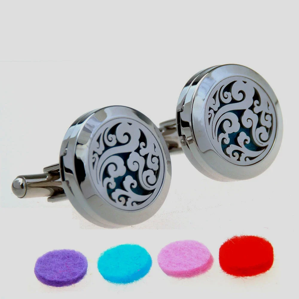 Fashion Perfume Flap Stainless Steel Cufflinks Men and Women Daily Casual Business French Shirt Buttons Jewelry Accessories