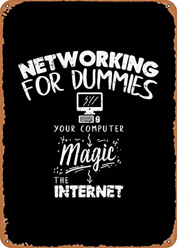 

Networking for Dummies Vintage Look Metal Sign Patent Art Prints Retro Gift 8x12 Inch
