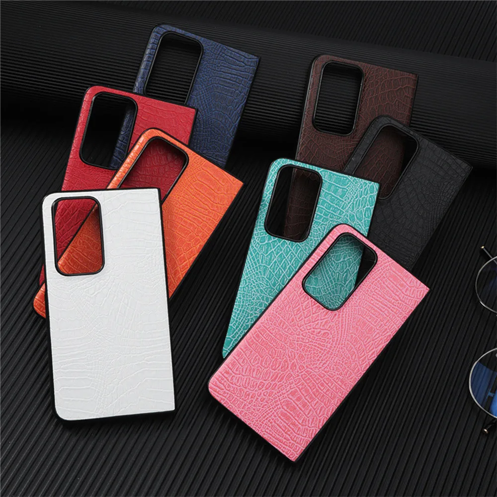 For Oppo Find N Case Luxury Leather Crocodile Pattern Shell Phone Cover Ultra-Slim Phone Protector