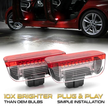 Luce di avvertimento per porta a LED lampade di benvenuto per Skoda Superb Seat Alhanmbra Tarraco Porsche 911 Cayenne Panamera Macan Boxster Cayman