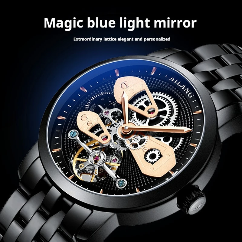 Orologio da polso di lusso AILANG, orologio da polso da uomo in acciaio inossidabile impermeabile con tourbillon, automatico, meccanico, Relojes Hombre_voghion.com