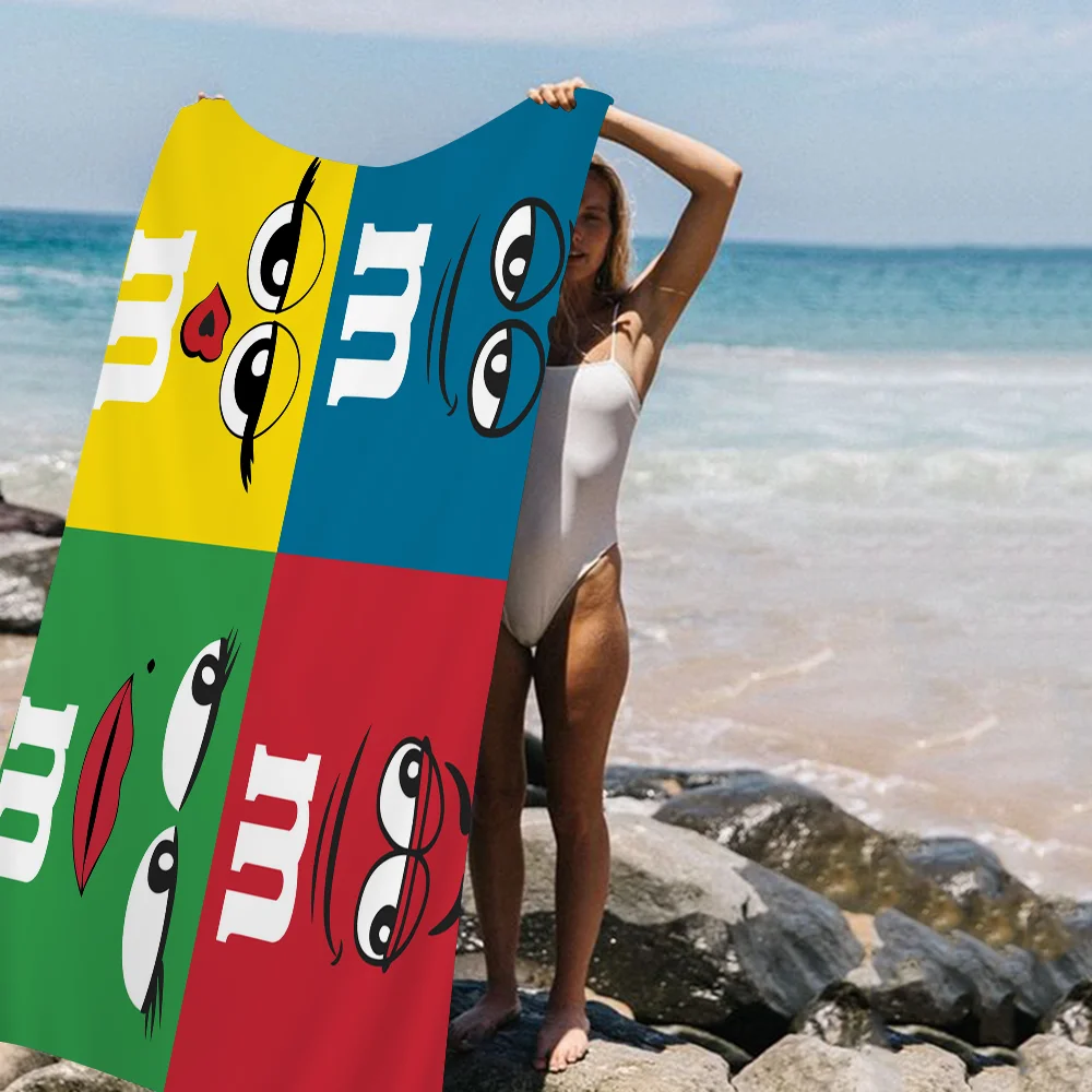 M&Ms Chocolate Microfiber Beach Towel Absorbent Quick Dry Soft Yoga Swimming Resort Mountain Climbing Towel 4