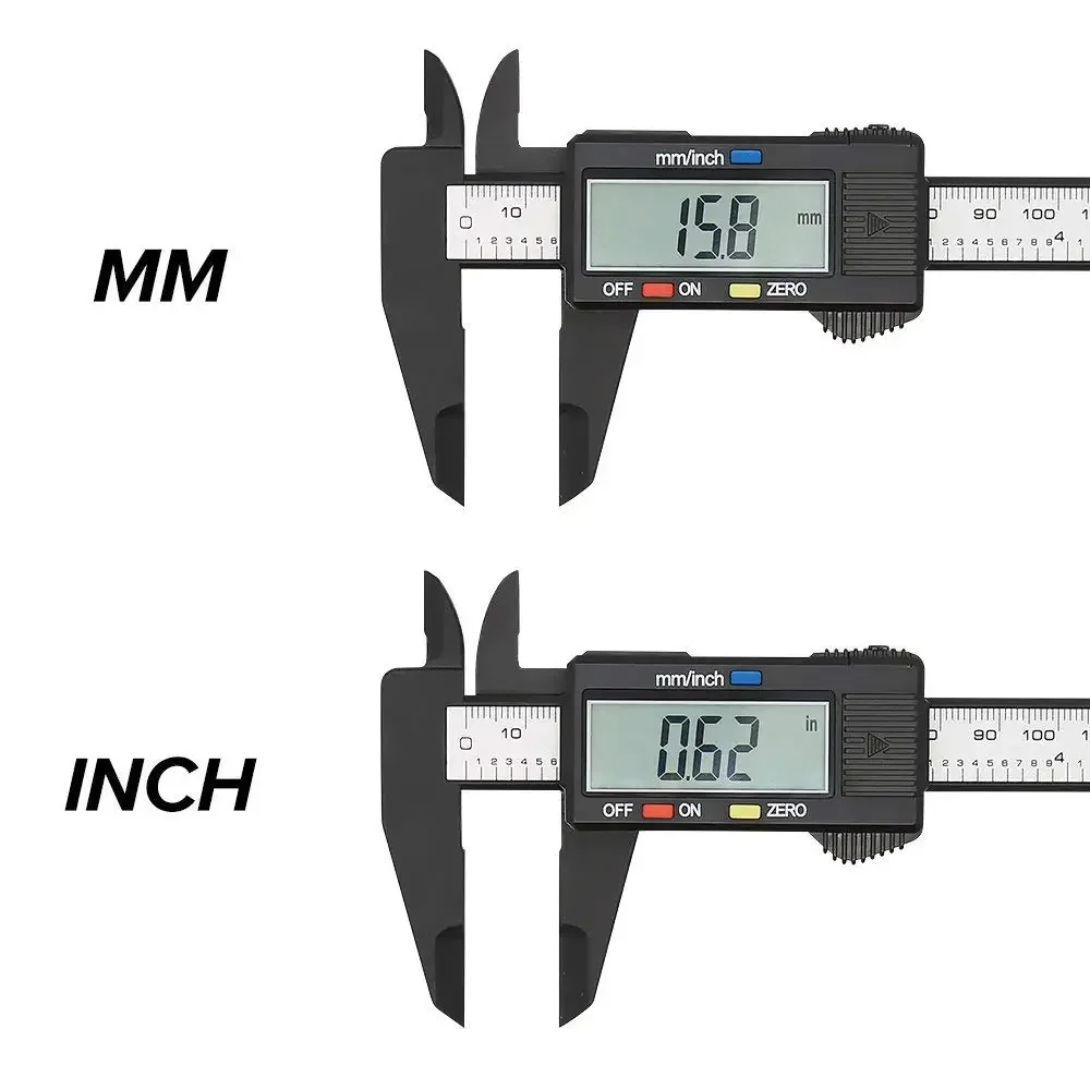 Eletrônica Digital Vernier Paquímetro, Fibra De Carbono, Dial Paquímetro, Medidor Micrômetro, Ferramenta de Medição, Régua Digital, 150mm, 100mm