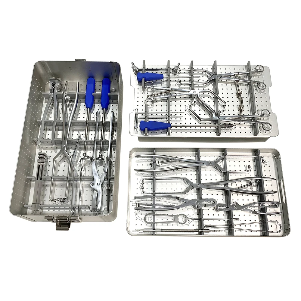 

Stainless steel Reconstruction plate Operation instruments set with Sterilization Box Orthopedic Surgical Instrument