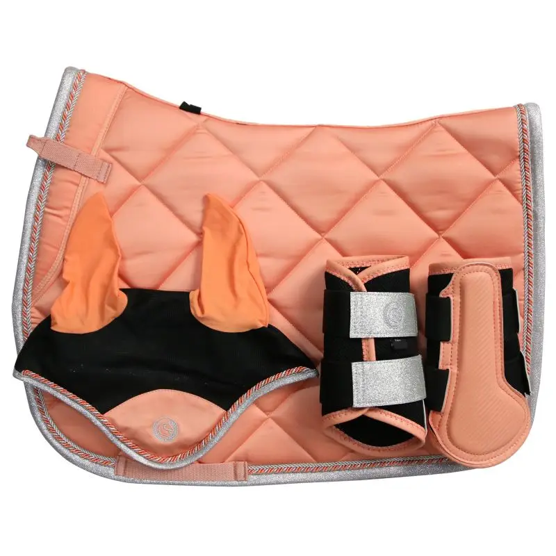 Professional Harness Coral Pink Obstacle Horse Earmuffs Horse Leggings Dance Sweat Pad