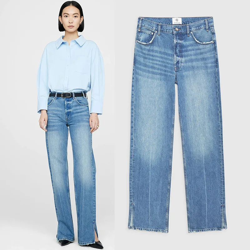 

AB Jeans Ladies Baggy High waisted Street wear Ladies Pants Free shipping Ladies Y2k Fashion 2023 Trend Winter Wear