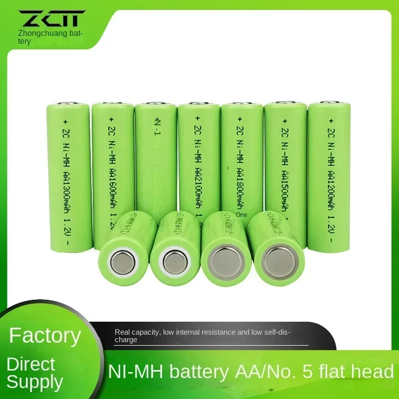 

Long-lasting 2000mAh NiMH AA5 Flat Top Batteries Combo Pack for Electric Shavers and Solar Lights