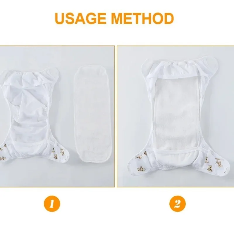 2/5/10Pcs Baby Diapers Reusable Washable Cotton Diaper Ecological Nappies Insert Cotton Cloth Breathable Absorbent Cloth Diapers - 4
